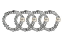 Set de 4 Scrunchies Small Silver de Seda