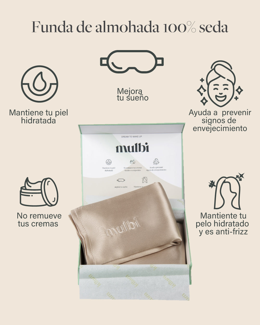 Set 2 Fundas Standard Cream