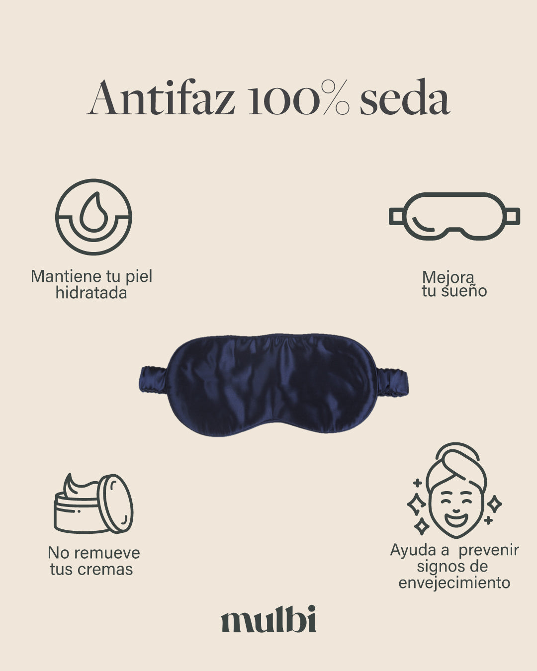 Antifaz de seda Black