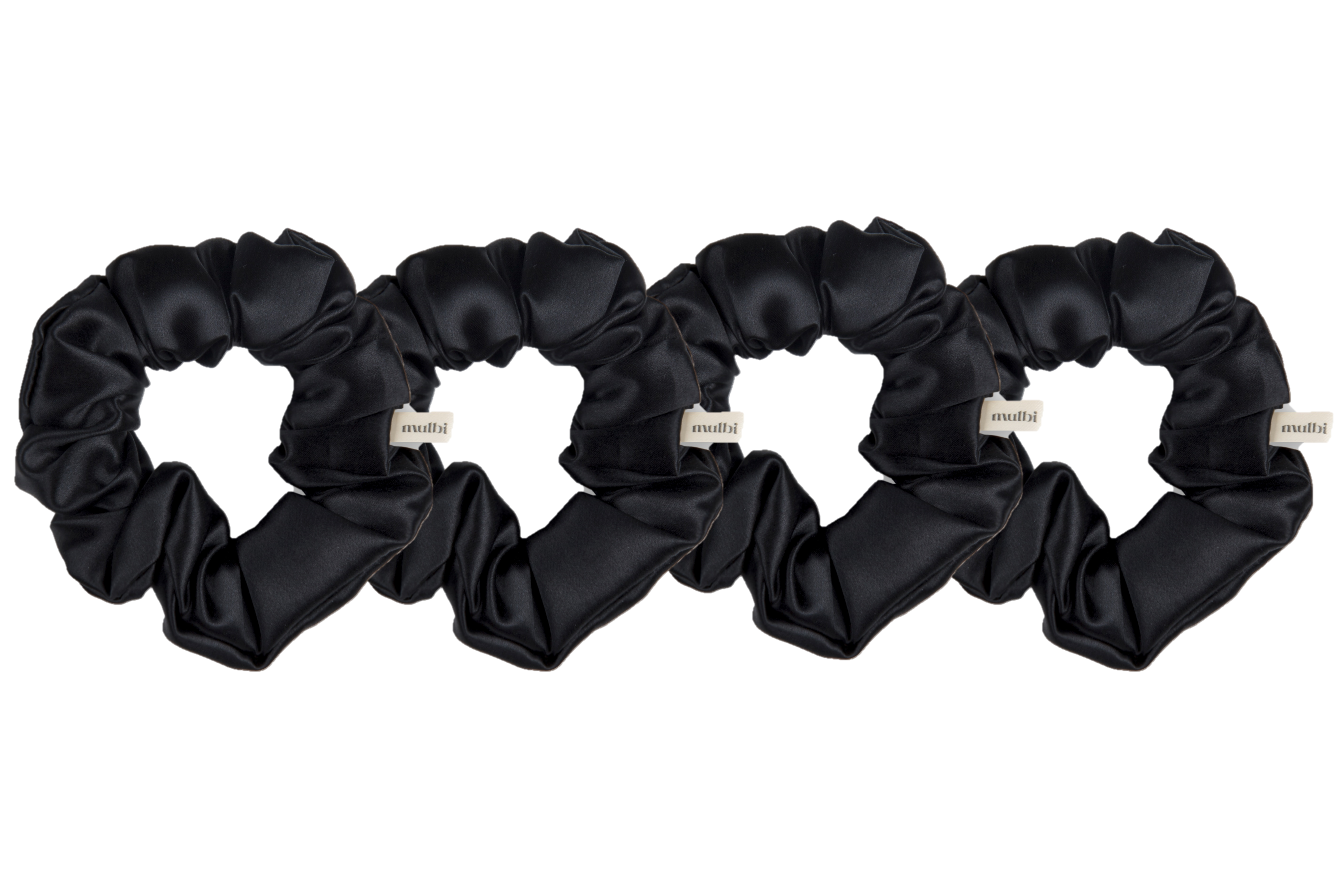 Set 4 Scrunchies Medium Black