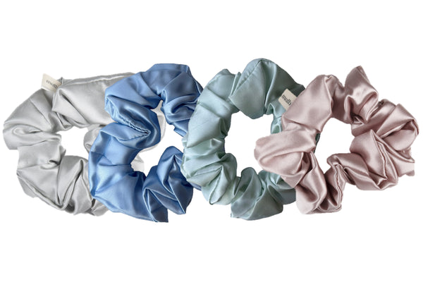 Set de 4 Scrunchies Pastels de seda