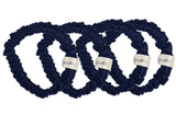 Set de 4 Scrunchies Small Navy Blue de Seda