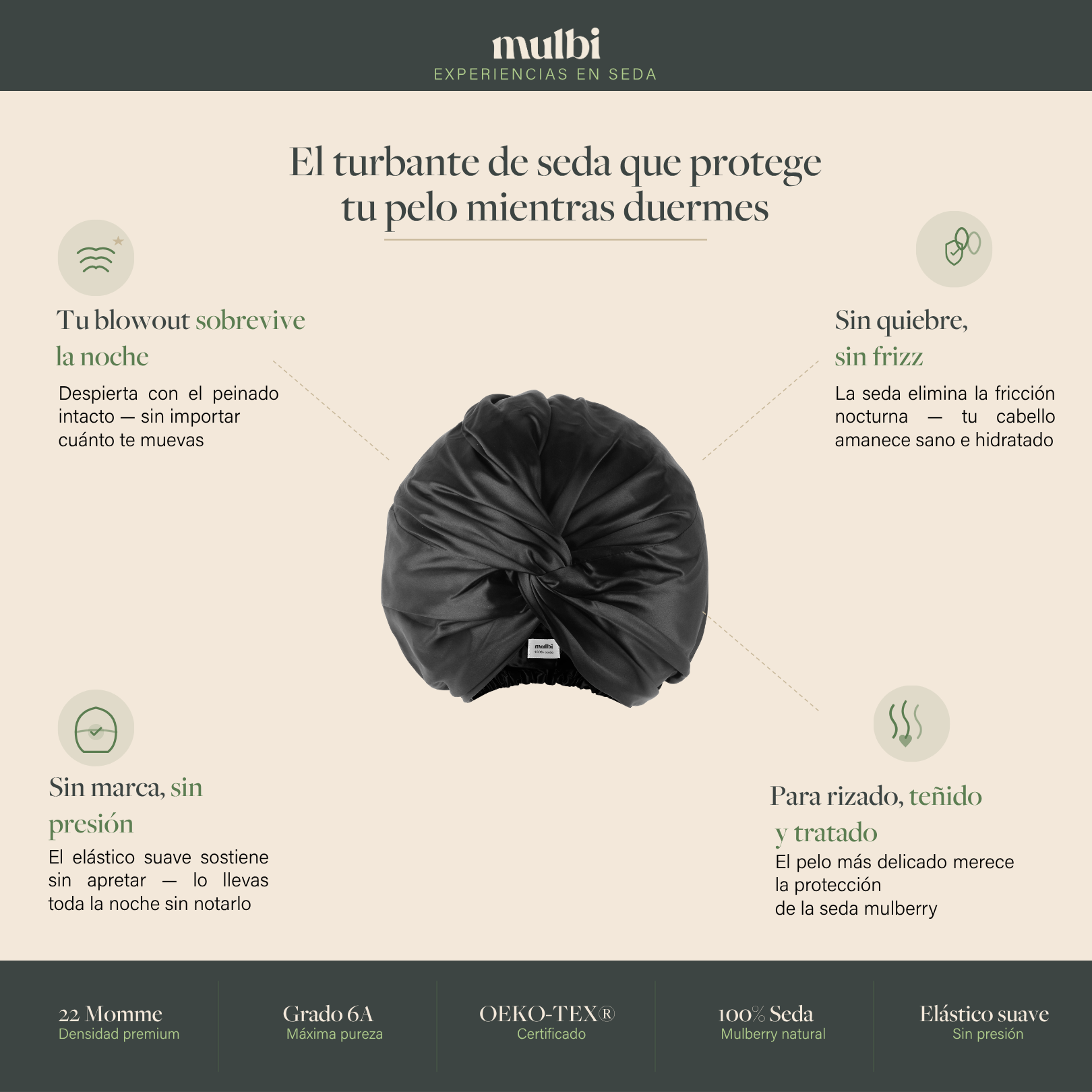 Turbante Seda Black